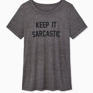 4X Plus Size Torrid "Keep it Sarcastic" Graphic Grey T-shirt womens NWOT top